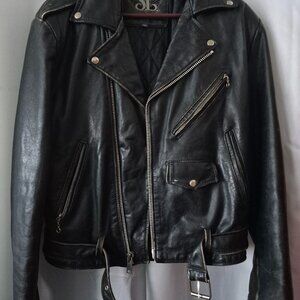 Vintage 1980's Black Leather Biker Jacket